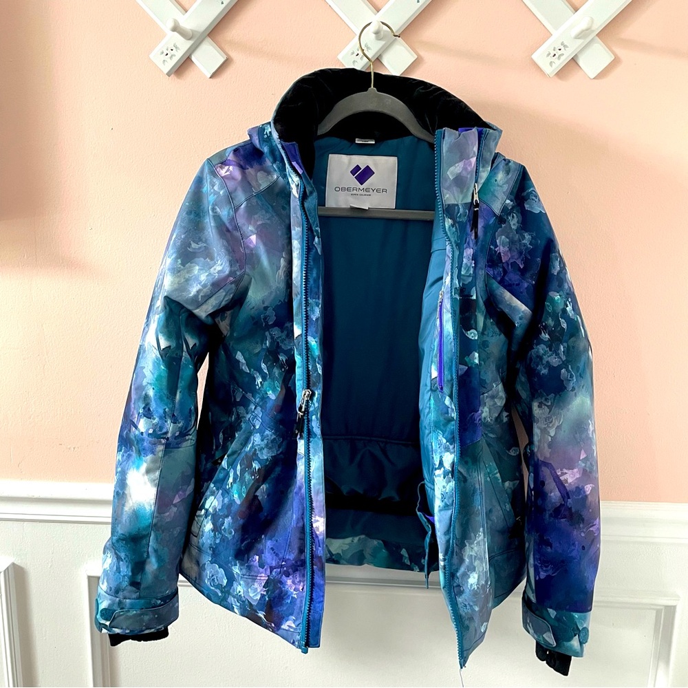 Obermeyer Ski Jacket Taja Print Floral Roses Size 18 Teen